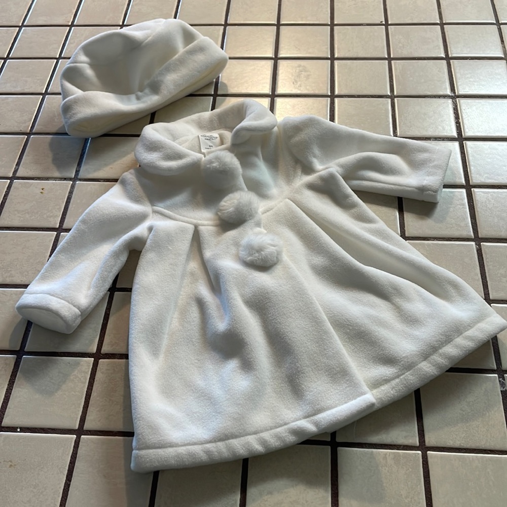 Baby Girl Dressy Winter Pea Coat and Hat, size 6 Mo.